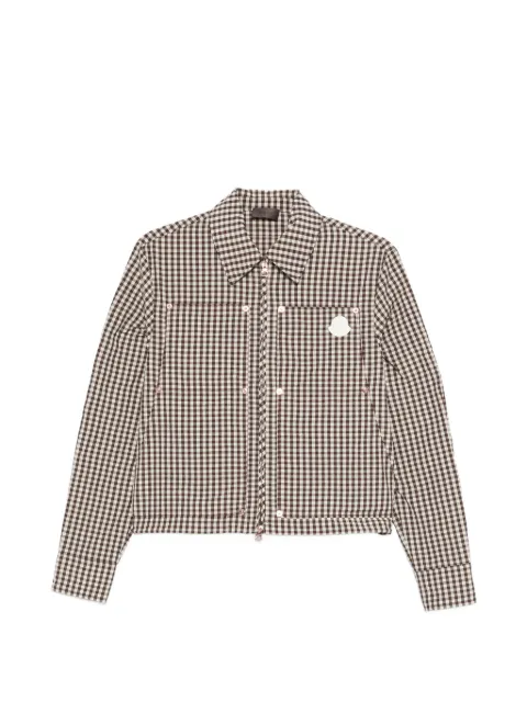 Moncler gingham logo-patch jacket Brown L10932F00008599DI