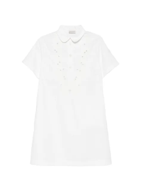 Moncler embroidery shirt mini dress White L10932G00015599BA