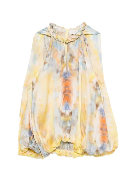 ZIMMERMANN Alchemy twist-neck tie-dye blouse Yellow 8747TS262