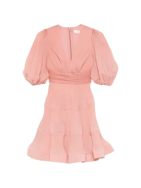 ZIMMERMANN tiered puff-sleeve dress Pink 3904DS26R