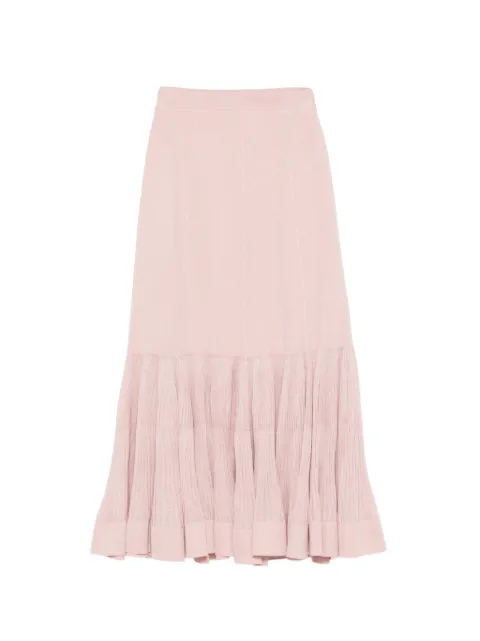ZIMMERMANN Luna pleated frill midi skirt Pink 3070SS261