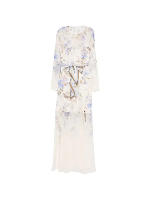 ZIMMERMANN Luna floral print tie maxi dress Neutrals 5177DS261