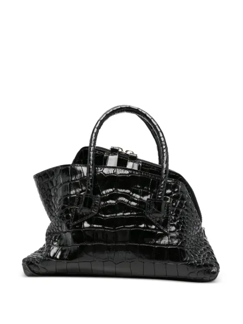 The Attico mini La Passeggiata crocodile-effect tote bag Black 260WAH00063