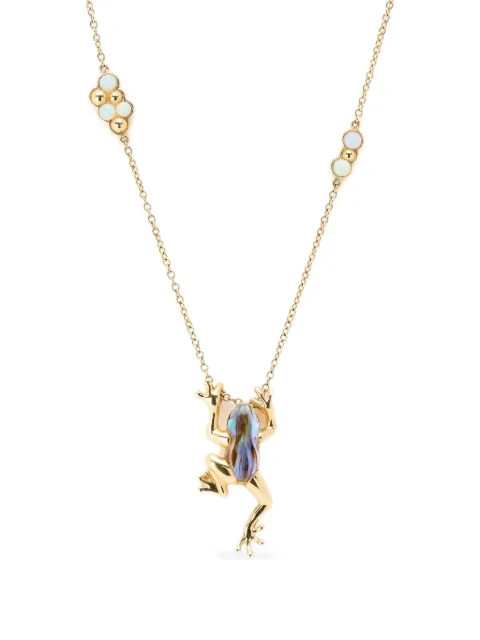 Bibi van der Velden frog opal and quartz necklace Gold N25YG114A