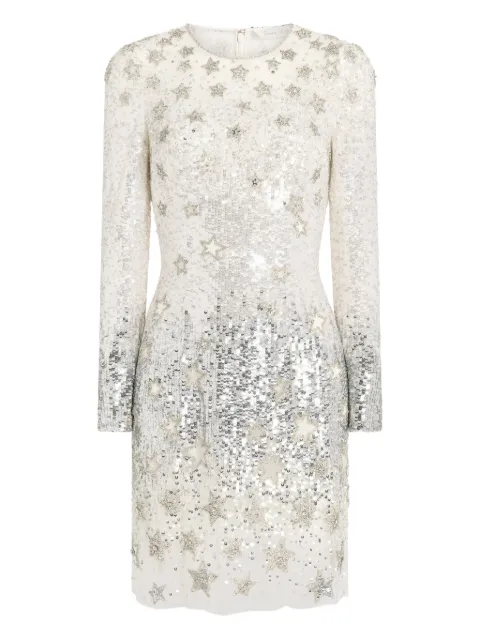 Jenny Packham Alexis star sequin embellished mini dress Silver JPEX373