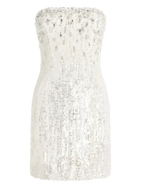 Jenny Packham Josette sequined embellished mini cocktail dress White JPEX445