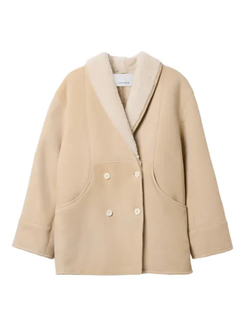 House Of Dagmar shearling double-breasted jacket Neutrals 253F815