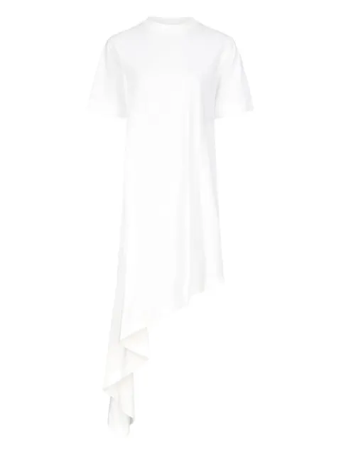 LouLou de Saison Igari asymmetric pleated T-shirt dress White IGARI