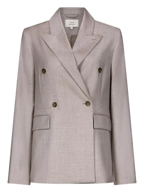 LouLou de Saison Norma double-breasted peak-lapel blazer Neutrals NORMABG