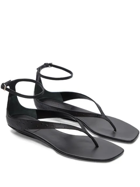 LouLou de Saison Niham textured ankle-strap sandals Black NIHAM