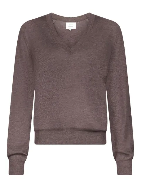 LouLou de Saison JULIO V-neck ribbed sweater Brown JULIOLDS