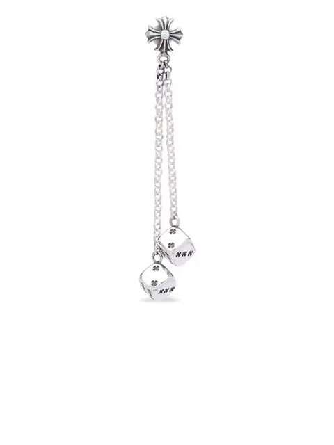 Chrome Hearts double-dice drop earring Silver CHRM0435