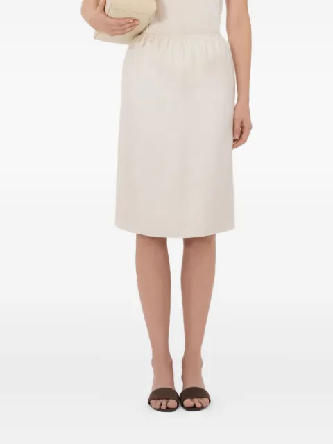 LouLou de Saison elastic-waist silk midi skirt Neutrals VASALI