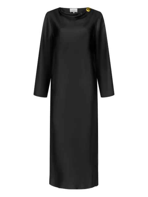LouLou de Saison Zoya draped midi dress Black ZOYA