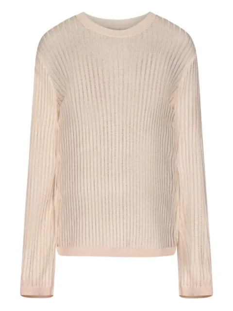 LouLou de Saison Hedora semi-sheer ribbed jumper Pink HEDORA