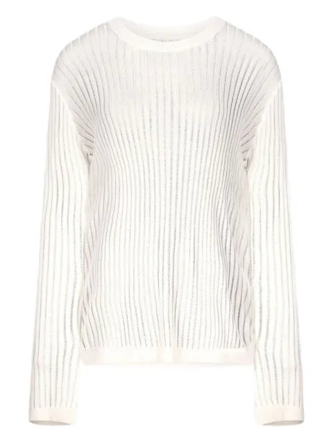 LouLou de Saison Hedora semi-sheer ribbed jumper White HEDORA