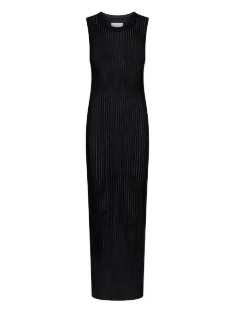 LouLou de Saison Icaria ribbed semi-sheer maxi dress Black ICARIA