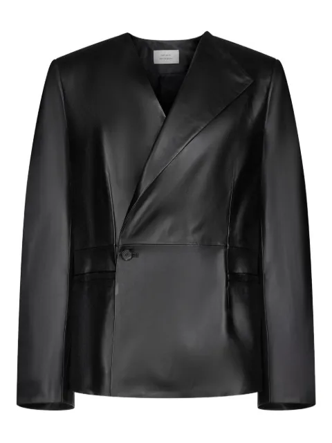 LouLou de Saison Paoli asymmetric lapel leather jacket Black PAOLI