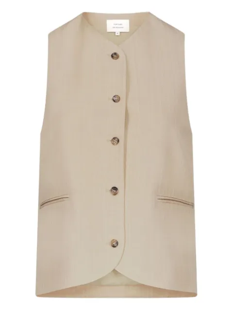 LouLou de Saison Paco buttoned waistcoat Neutrals PACOBEIGE