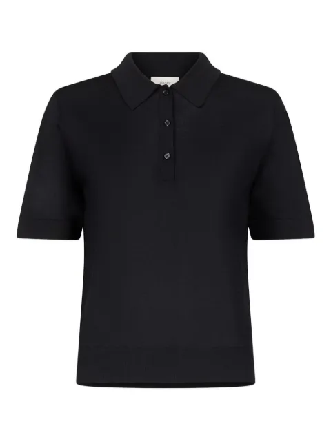 LouLou de Saison Migo button ribbed polo shirt Black MIGO