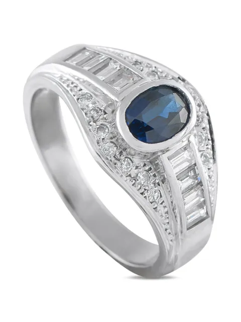 LB Exclusive Platinum diamond sapphire cocktail ring Silver MF55101625