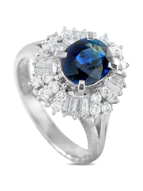 LB Exclusive platinum diamond and sapphire ring Silver MF26101625