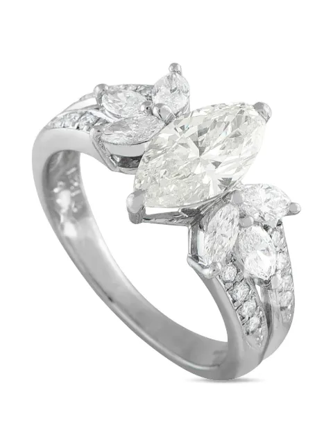 LB Exclusive platinum marquise-cut diamond ring Silver MF15101625
