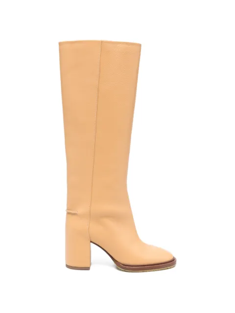 Chloé grained leather boots Neutrals CHC21W519V3