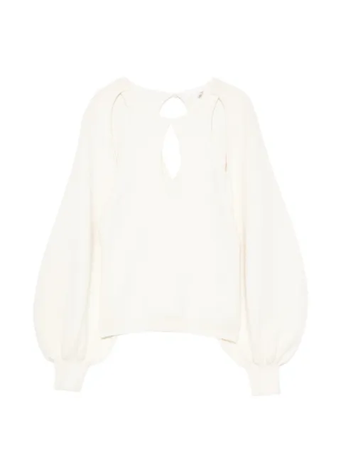 Chloé cut-out puff-sleeve sweater Neutrals CHC24UMP08590