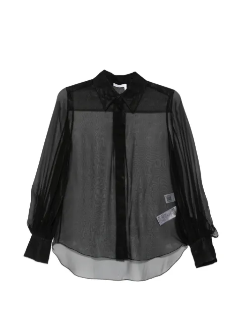 Chloé sheer puff-sleeve blouse Black CHC24UHT30003