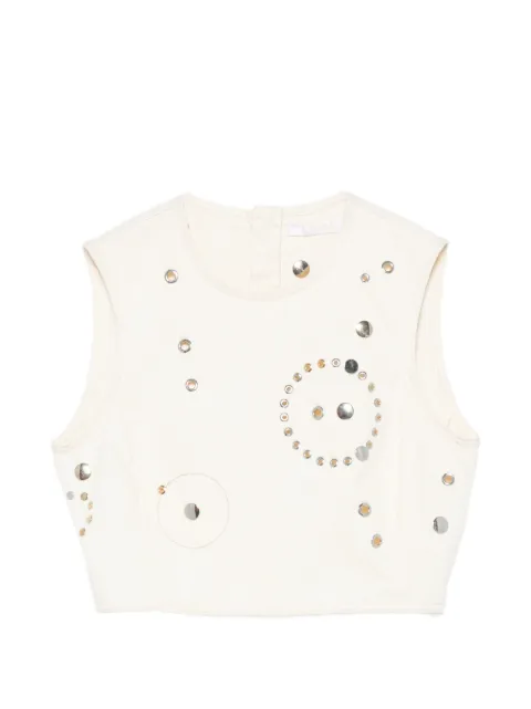 Chloé stud-embellished crop top Neutrals CHC23UDH01152
