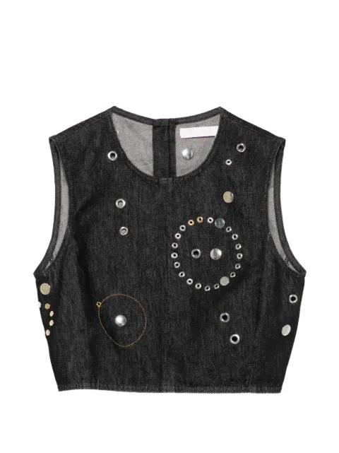 Chloé stud-embellished crop top Black CHC23UDH01153