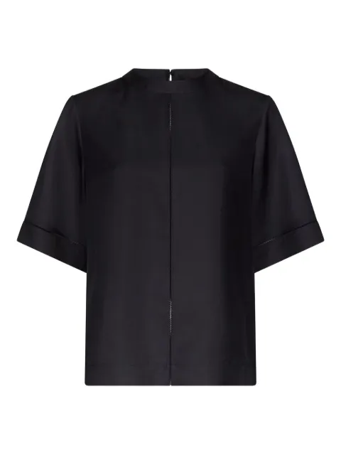 LouLou de Saison Havana lace-stitch silk top Black HAVANABLACK