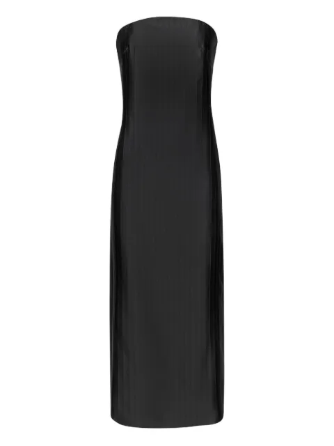 LouLou de Saison Giulia striped bustier midi dress Black GIULIABLACK