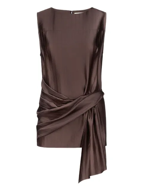 LouLou de Saison Fonda striped draped top Brown FONDA