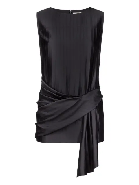 LouLou de Saison Fonda striped draped top Black FONDA