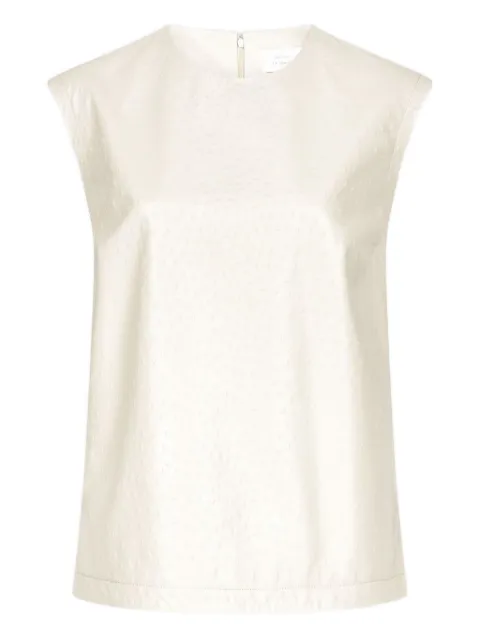 LouLou de Saison Fiza ostrich-effect zip top Neutrals FIZA