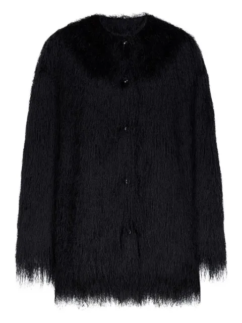 LouLou de Saison Filipo fringed button coat Black FILIPO