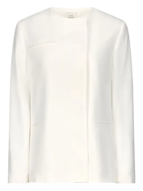 LouLou de Saison Bono asymmetric welt pocket jacket White BONOIVORY