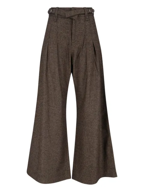Eudon Choi pleated trousers Brown EC25PF6P002