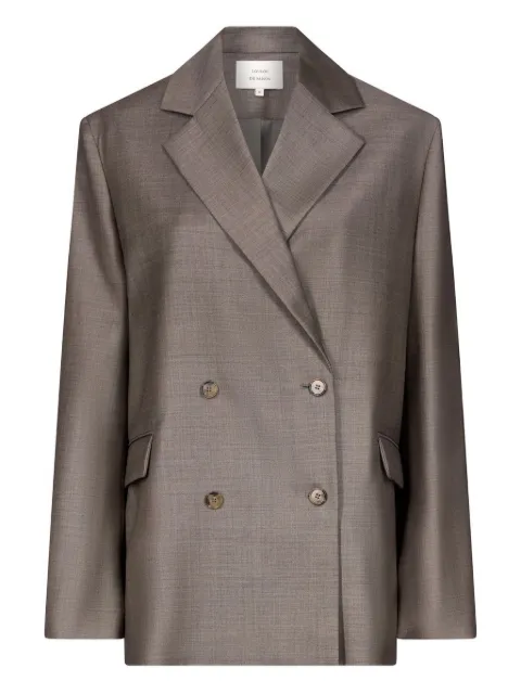 LouLou de Saison Donau Lds double-breasted flap blazer Brown DONAULDSBRWNMLNG