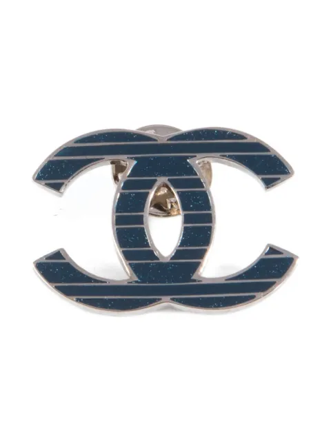 CHANEL Pre-Owned 2000s CC pin Silver 15016225