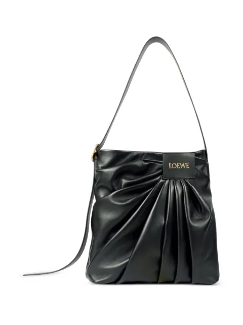 LOEWE draped leather tote bag Black ADHBDPTX011100