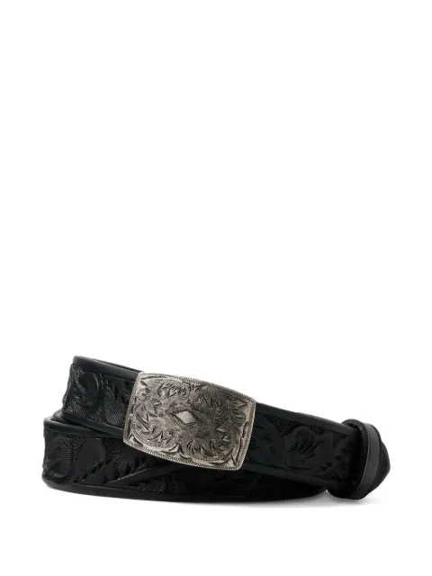 Ralph Lauren RRL hand-tooled leather belt Black 417952380