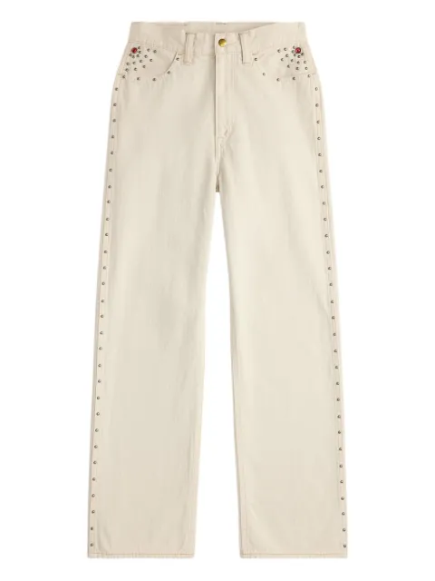 Ralph Lauren RRL studded straight-leg jeans Neutrals 282P07709