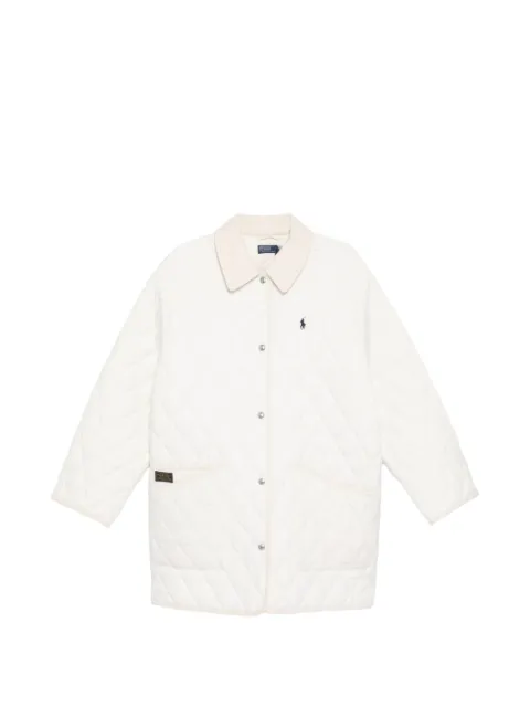 Polo Ralph Lauren logo-embroidered quilted puffer jacket Neutrals 211971180001