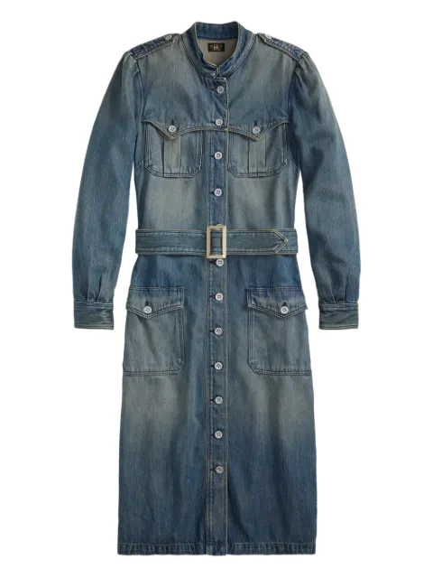 Ralph Lauren RRL buttoned belted denim dress Blue 282P07681001
