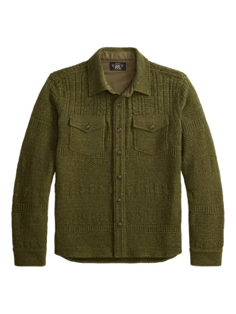 Ralph Lauren RRL buttoned cable-knit sweater Green 782P05177001