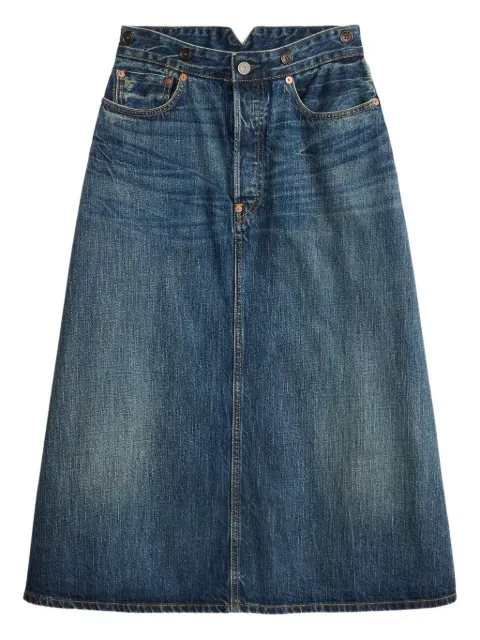 Ralph Lauren RRL denim midi A-Line skirt Blue 282P00398001