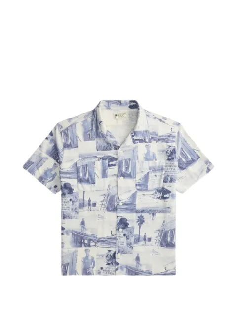 Ralph Lauren RRL graphic-print short-sleeve shirt Blue 782P05212